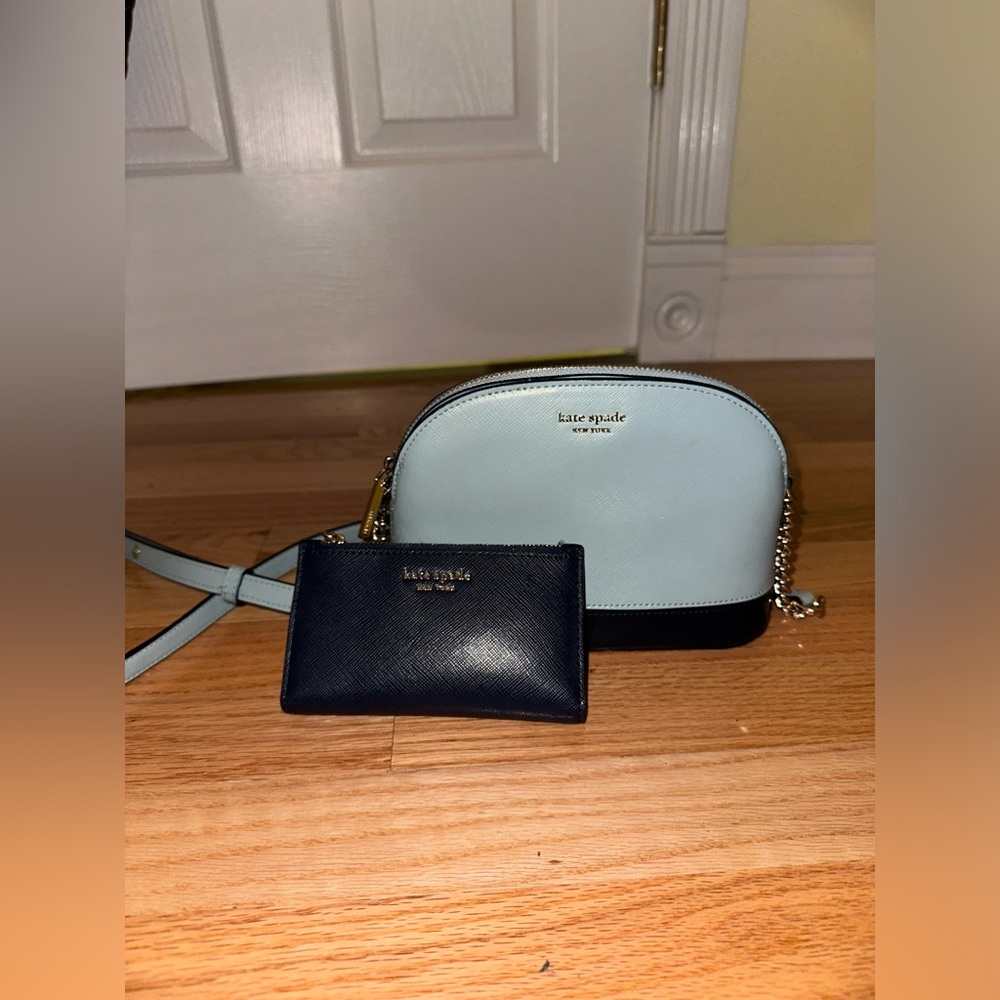 Navy/Light Blue Kate Spade Purse with Matching Wallet